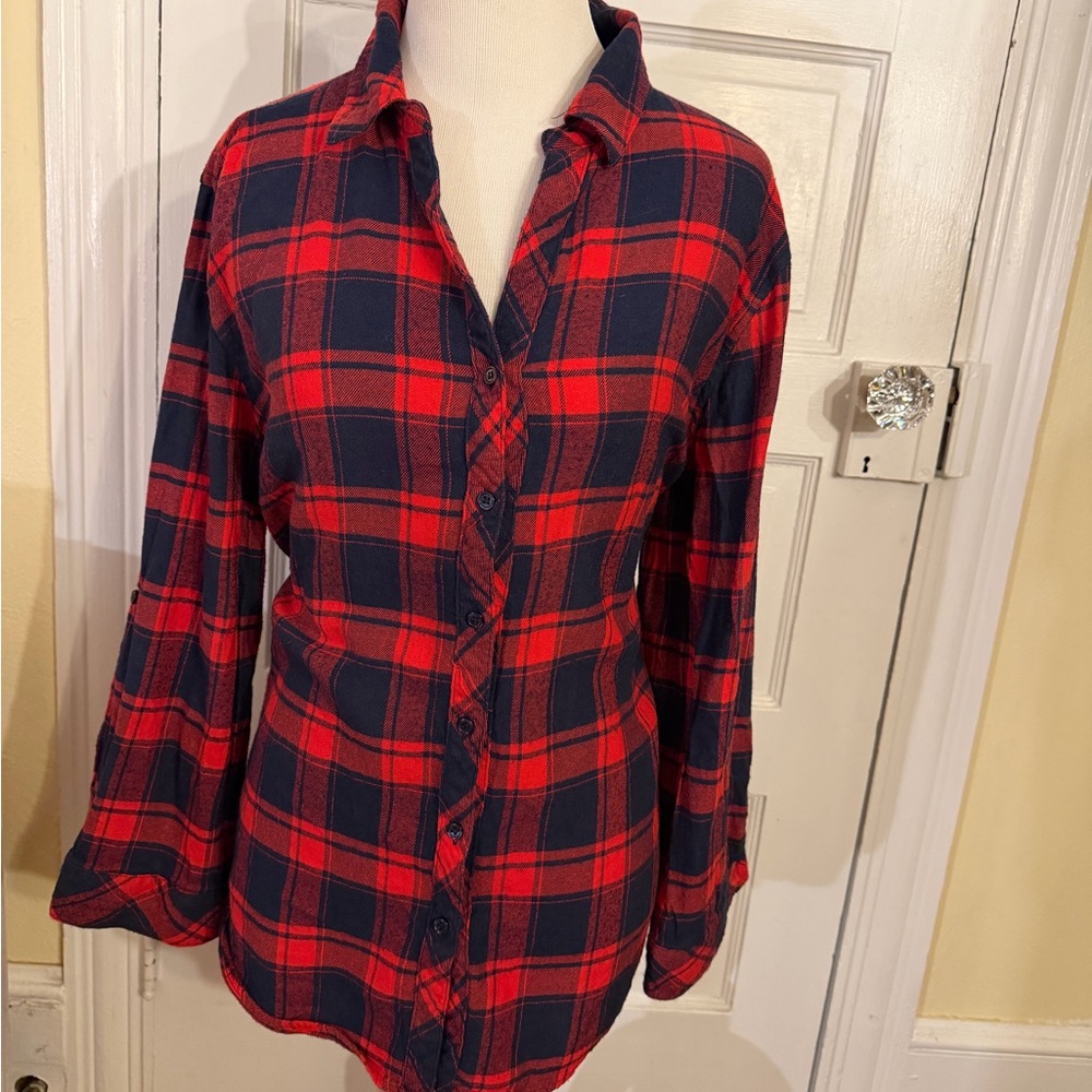 Hester & Orchard women’s red blue buffalo plaid flannel
